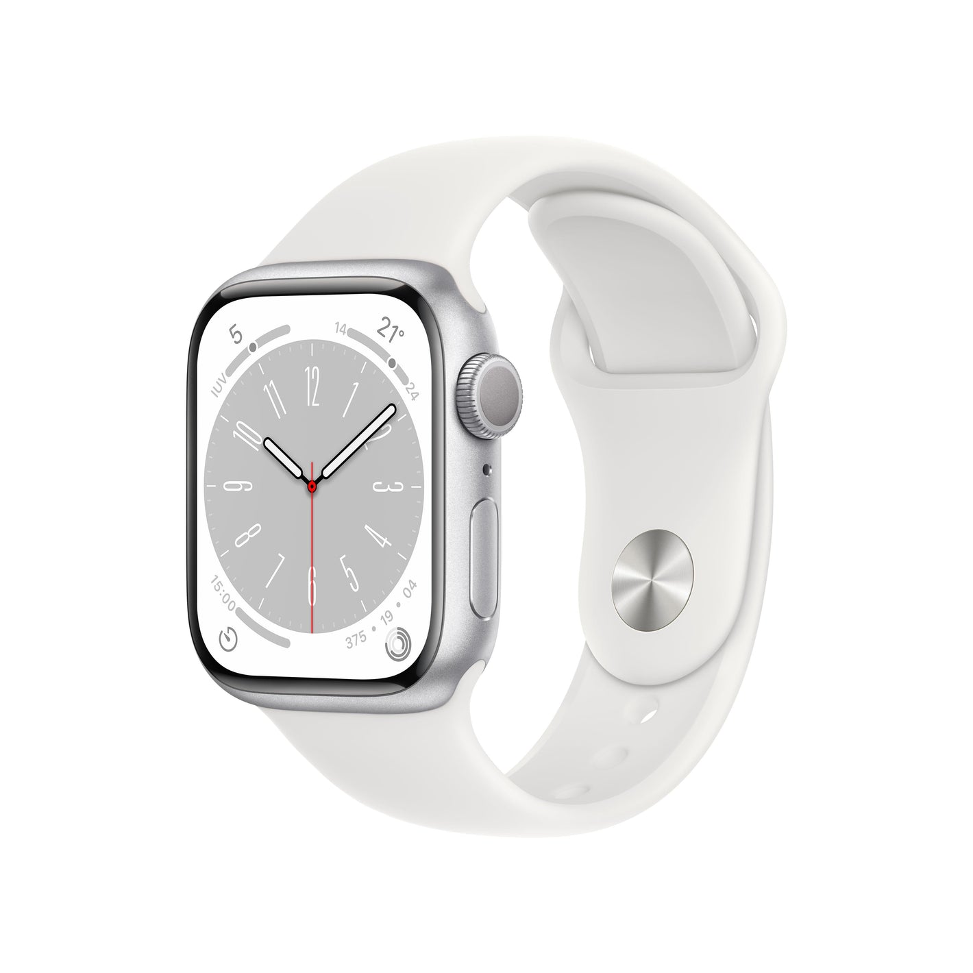 Apple Watch Series 8 | GPS | 41mm | Caja de Aluminio Plata | Correa Deportiva Blanca | Talla Regular