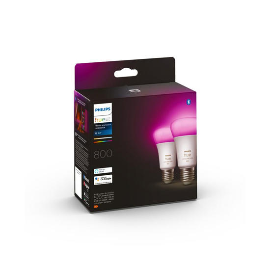 Philips Hue White and Color Ambiance Pack 2 bombillas LED inteligentes E27 6,5W Bluetooth