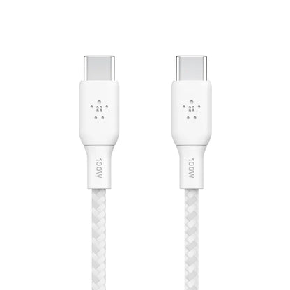 Cable BoostCharge Pro Flex 100W USB-C a USB-C de silicona y trenzado 2m blanco | Belkin