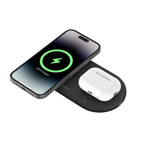Estación magnética de carga inalámbrica 2 en 1 con tecnología Qi2 BOOST↑CHARGE Pro de 15W Negro | Belkin