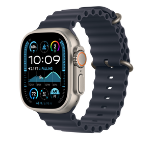 Apple Correa Ocean para Apple Watch 49mm Azul Marino acabado Titanio Natural