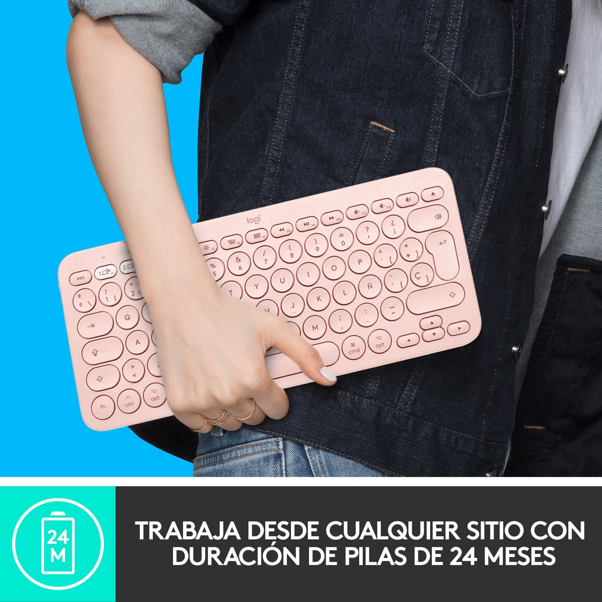 Teclado Bluetooth multidispositivo K380 de Logitech Blanco - Macnificos