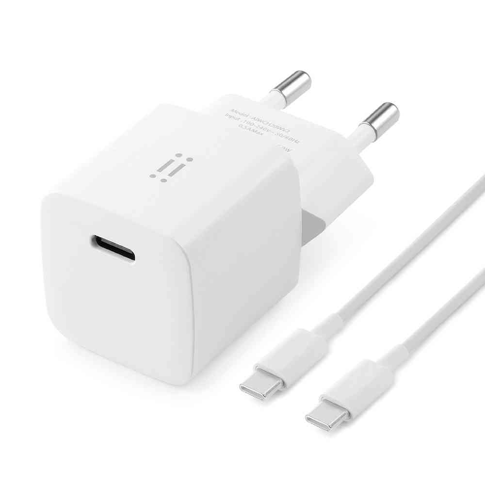 Pack Cargador de pared Mav de Macnificos USB-C 20W GaN + Cable de Macnificos USB-C a USB-C - Macnificos