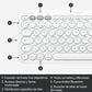 Teclado Bluetooth multidispositivo K380 de Logitech Blanco - Macnificos
