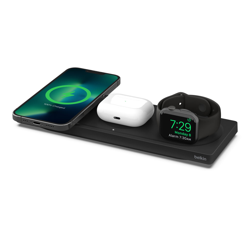 Base de carga inalámbrica 3 en 1 BOOST↑CHARGE™ PRO de Belkin con MagSafe Negro - Macnificos