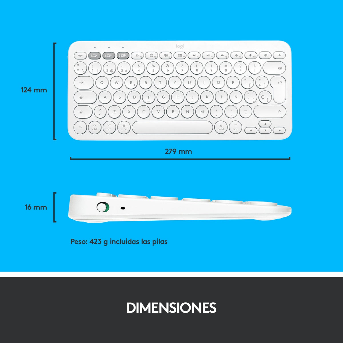 Teclado Bluetooth multidispositivo K380 de Logitech Rosa - Macnificos