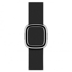 Apple Correa con Hebilla moderna Plata para Apple Watch 38mm Negro Talla M