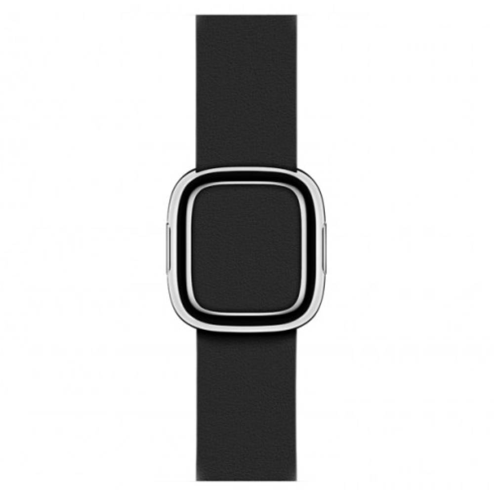 Apple Correa con Hebilla moderna Plata para Apple Watch 38mm Negro Talla M