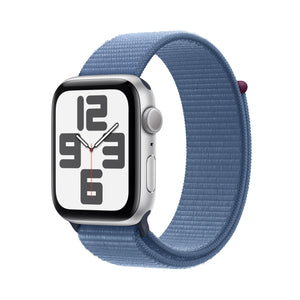 Apple Watch SE | GPS | 44mm | Caja de Aluminio Plata | Correa Deportiva Loop Azul Invierno | Talla única