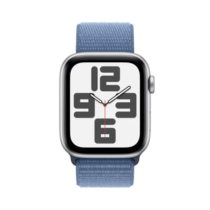 Apple Watch SE | GPS | 44mm | Caja de Aluminio Plata | Correa Deportiva Loop Azul Invierno | Talla única