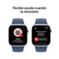 Apple Watch Series 10 | GPS | 46mm | Caja de Aluminio Plata | Correa Deportiva Azul Denim | Talla S/M