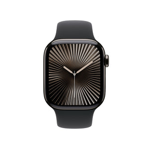 Apple Watch Series 10 | GPS + Cellular | 42mm | Caja de Titanio Pizarra | Correa Deportiva Negro | Talla S/M