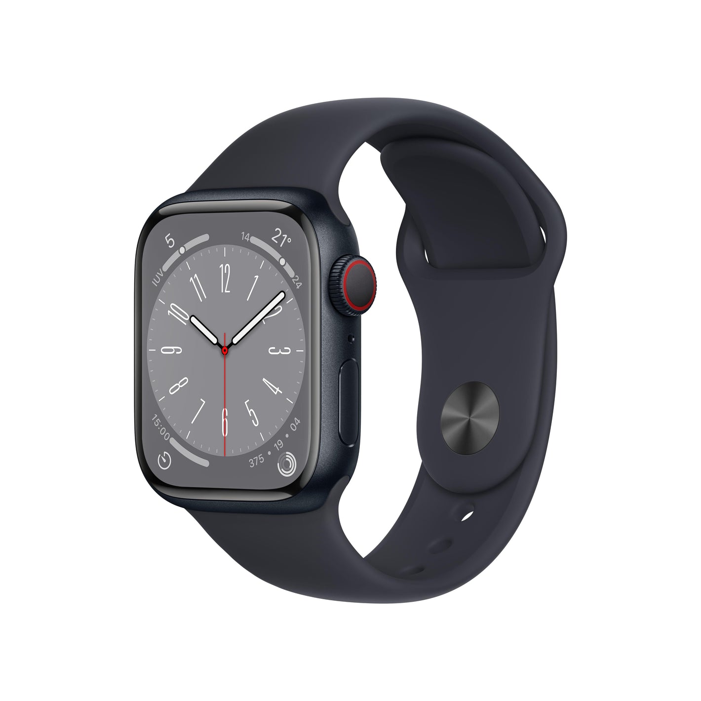 Apple Watch Series 8 | GPS + Cellular | 41mm | Caja de Aluminio Medianoche | Correa Deportiva Medianoche | Talla Regular