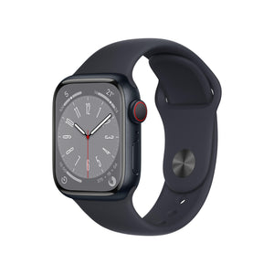 Apple Watch Series 8 | GPS + Cellular | 41mm | Caja de Aluminio Medianoche | Correa Deportiva Medianoche | Talla Regular
