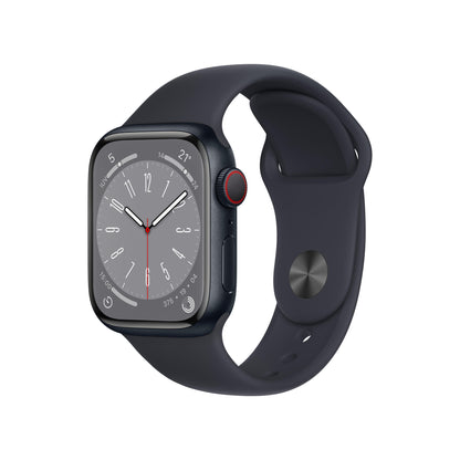 Apple Watch Series 8 | GPS + Cellular | 41mm | Caja de Aluminio Medianoche | Correa Deportiva Medianoche | Talla Regular