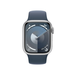 Apple Watch Series 9 | GPS | 41mm | Caja de Aluminio Plata | Correa Deportiva Azul Tempestad | Talla M/L