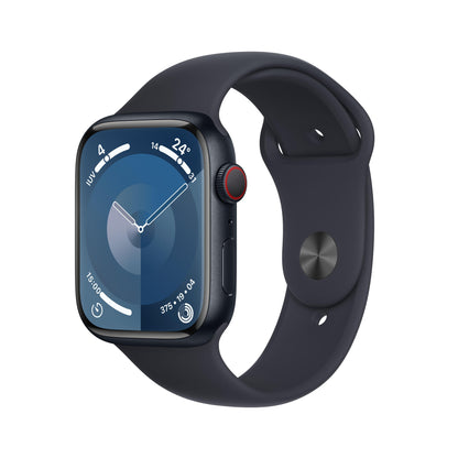 Apple Watch Series 9 | GPS + Cellular | 45mm | Caja de Aluminio Medianoche | Correa Deportiva Medianoche | Talla M/L