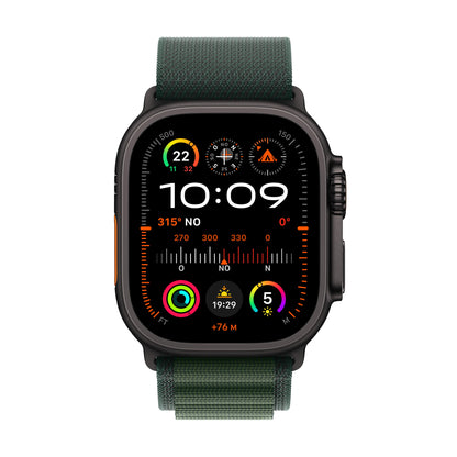 Apple Watch Ultra 2 | GPS + Cellular | 49mm | Caja de Titanio Negro | Correa Loop Alpine Verde Oscuro | Talla M