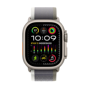 Apple Watch Ultra 2 | GPS + Cellular | 49mm | Caja de Titanio | Correa Loop Trail Verde/Gris | Talla S/M