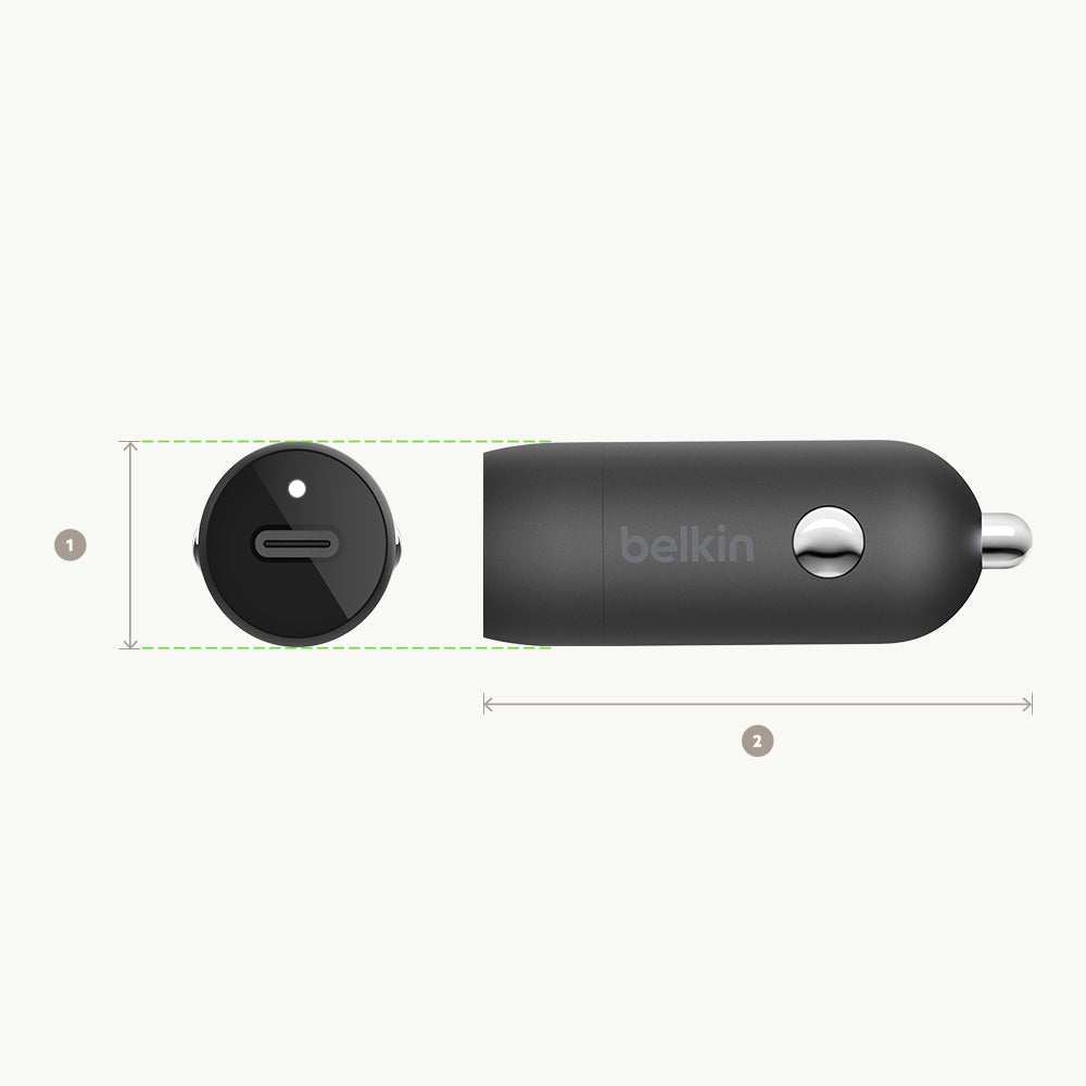 Cargador para coche USB-C de 20W de Belkin - Macnificos