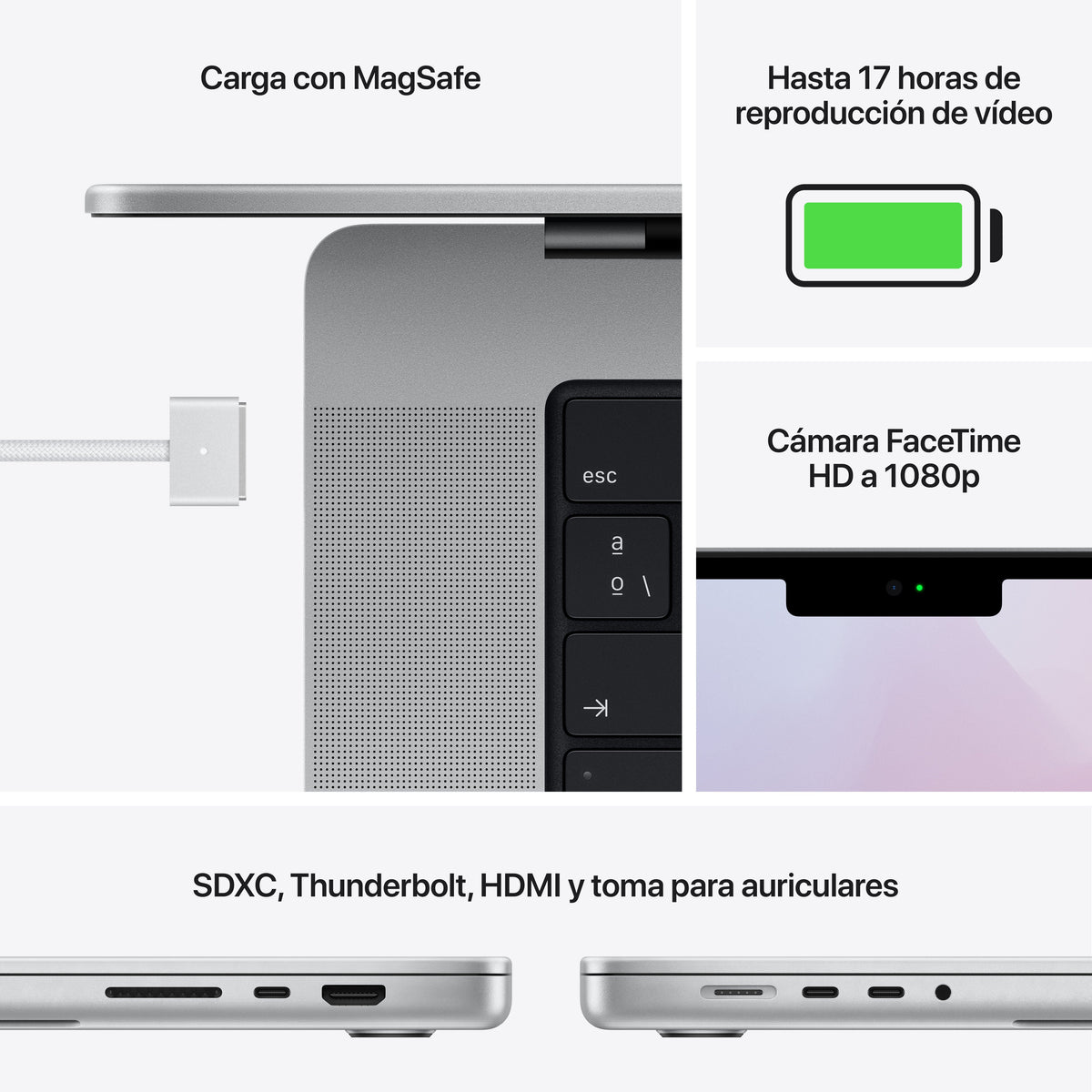 MacBook Pro de 14 pulgadas Chip M1 Pro de Apple con CPU de ocho núcleos y GPU de catorce núcleos - Macnificos