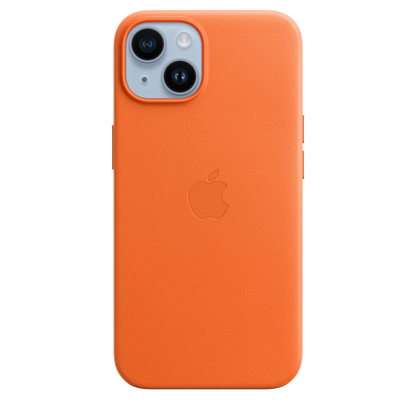 Funda de piel con MagSafe para el iPhone 14 - Naranja - Macnificos