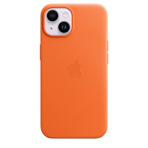 Funda de piel con MagSafe para el iPhone 14 - Naranja - Macnificos