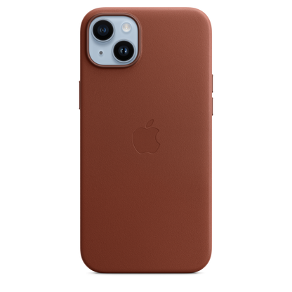 Funda de piel con MagSafe para el iPhone 14 Plus - Ocre oscuro - Macnificos