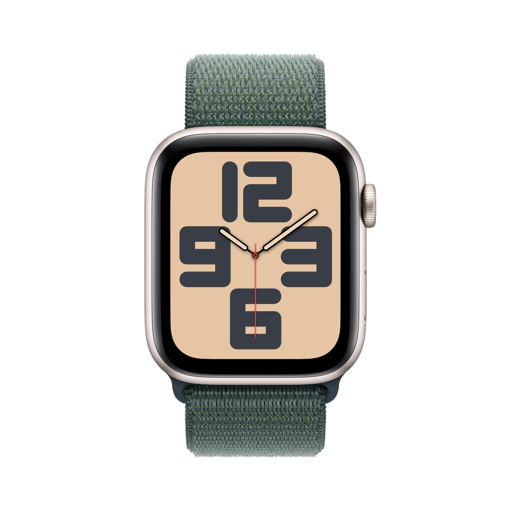 Apple Watch SE | GPS + Cellular | 44mm | Caja de Aluminio Blanco Estrella | Correa Loop Deportiva Verde