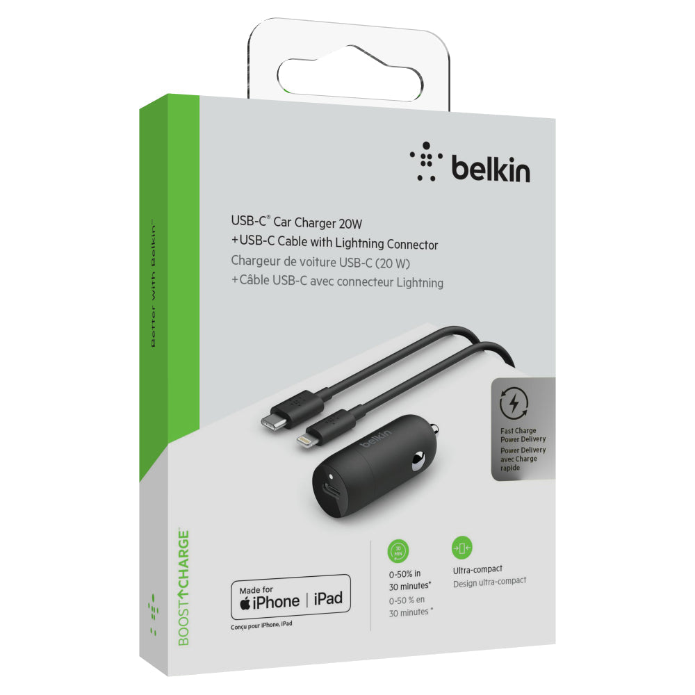 Pack Adaptador 20W para iPhone + Cable Lightning a USB-C de Belkin - Macnificos