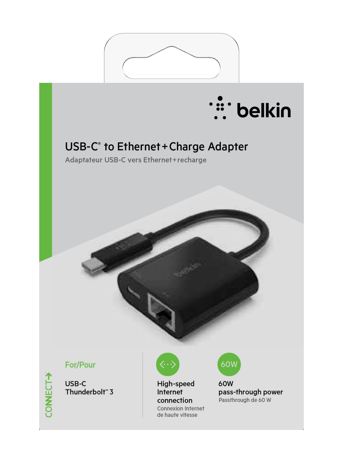 Adaptador USB-C a Ethernet + carga hasta 60W de Belin - Macnificos