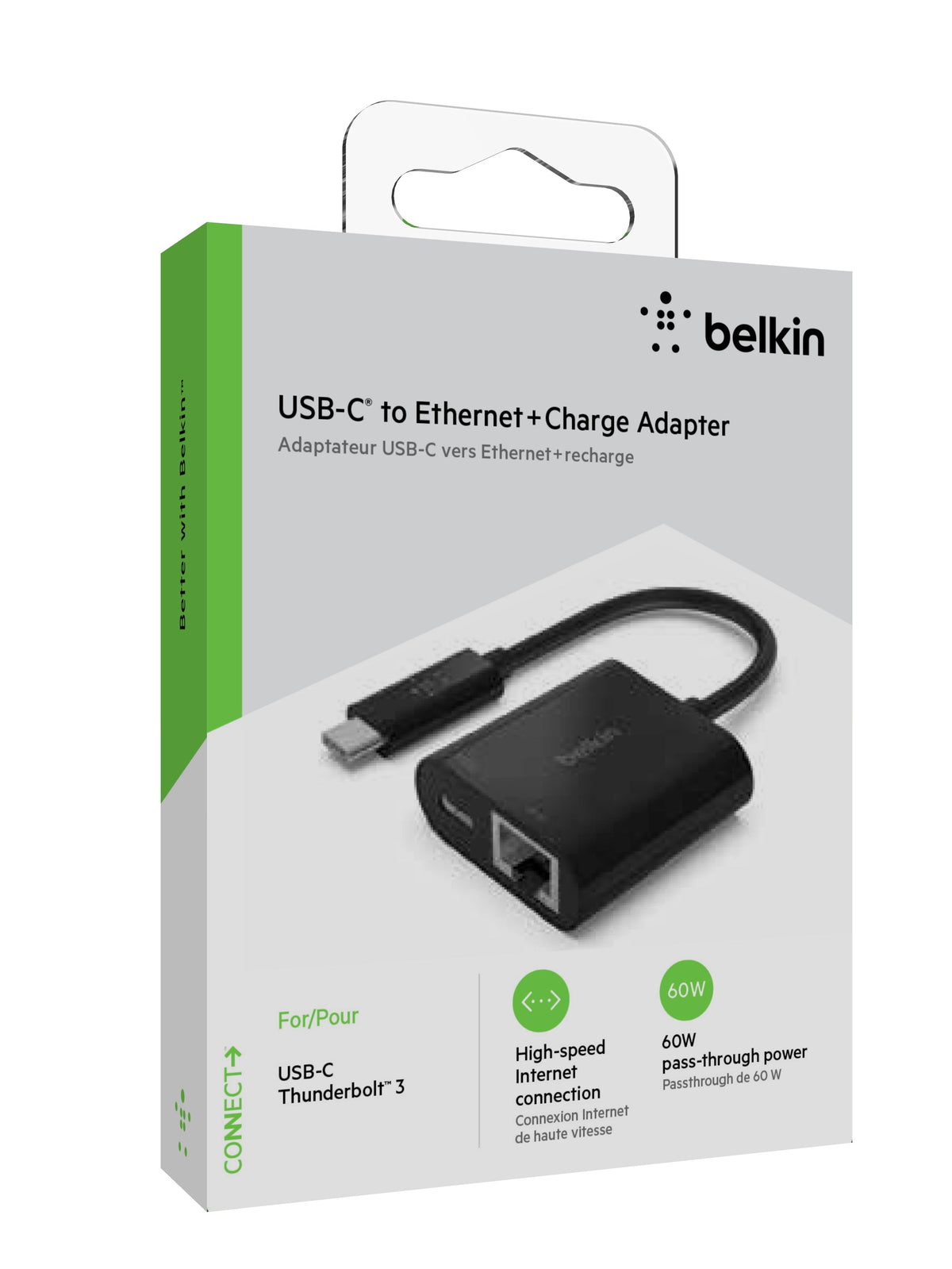Adaptador USB-C a Ethernet + carga hasta 60W de Belin - Macnificos