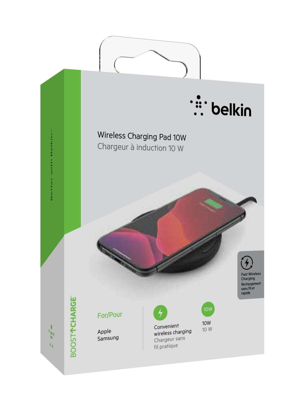 Base de carga inalámbrica individual BOOST↑CHARGE™ 10W con adaptador de Belkin Negro - Macnificos