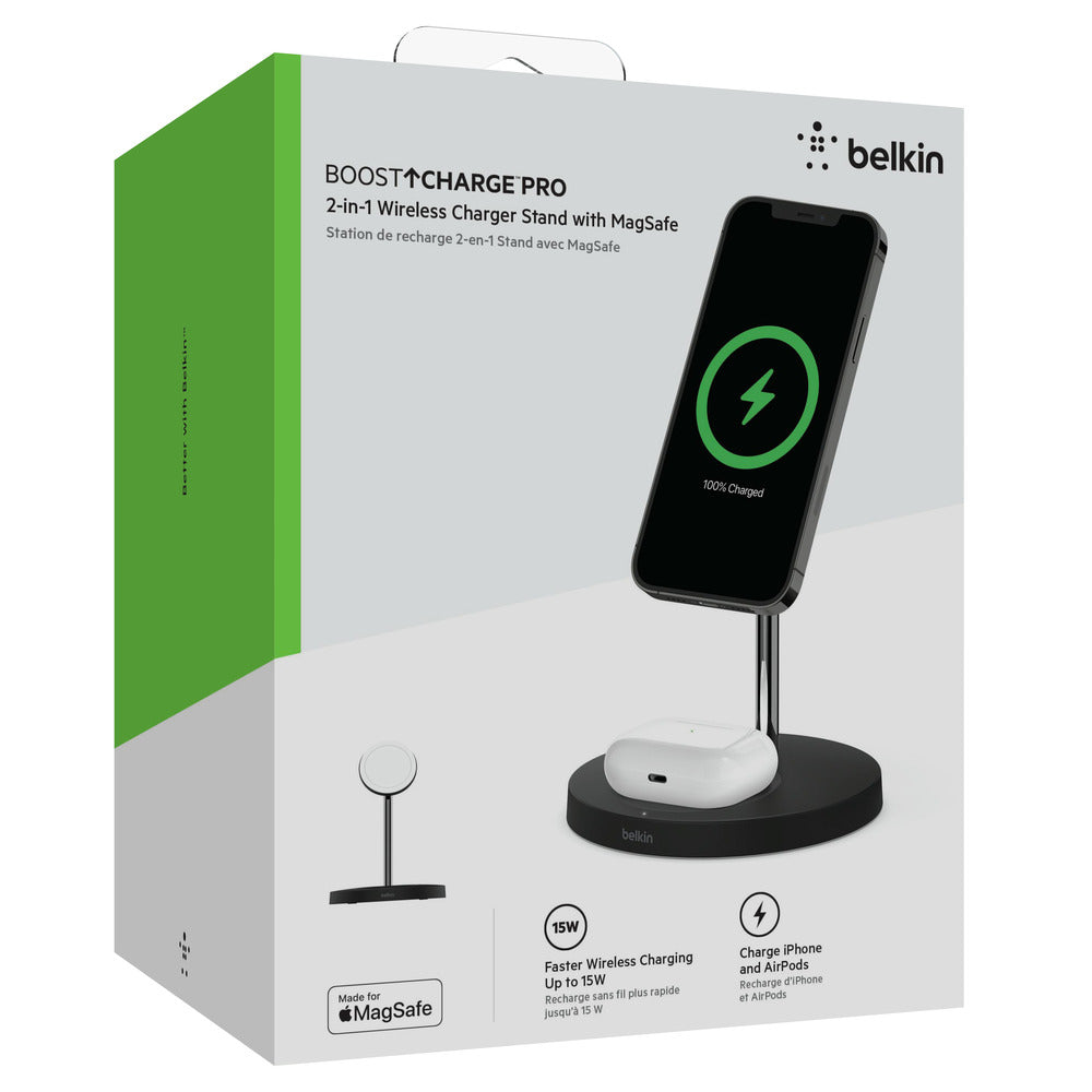 Base de carga con Magsafe 2-in-1 BOOST↑CHARGE™ PRO de Belkin Negro - Macnificos