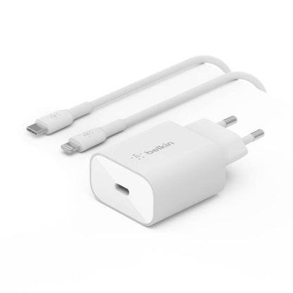 Adaptador USB-C carga rápida 25W + cable Lightning 1m para iPhone | Belkin