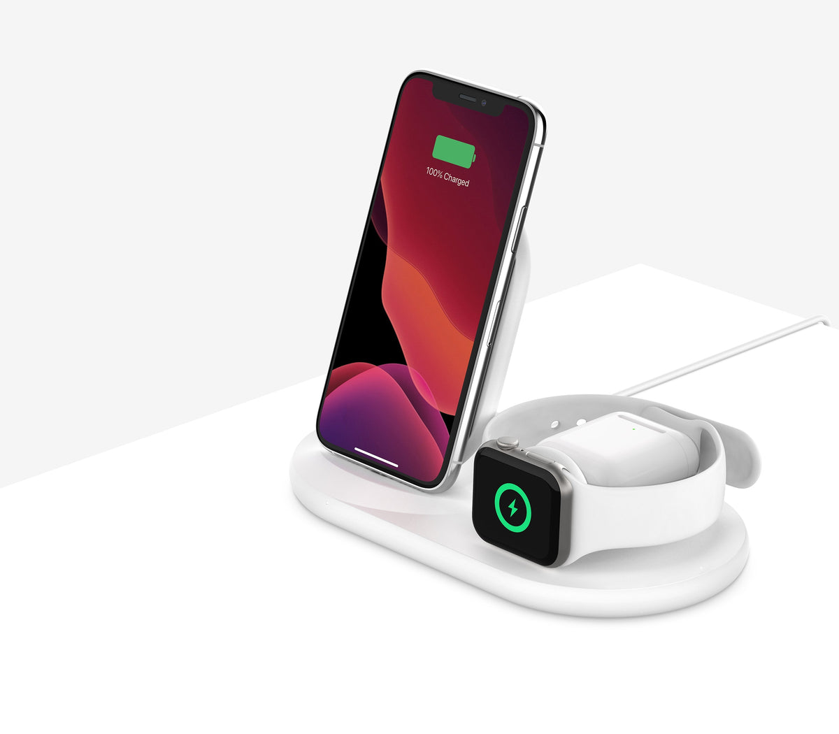 Base de carga inalámbrica Triple BOOST↑CHARGE™ 10W con adaptador de Belkin - Macnificos