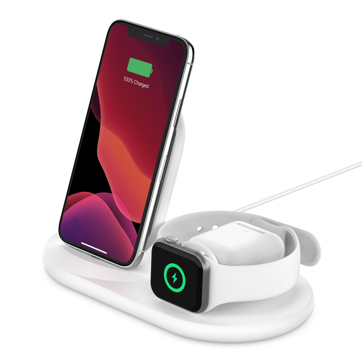 Base de carga inalámbrica Triple BOOST↑CHARGE™ 10W con adaptador de Belkin - Macnificos
