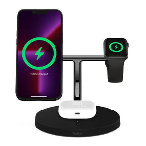 Base de carga Belkin BOOST↑CHARGE PRO Magsafe 3 en 1 de 15W negro