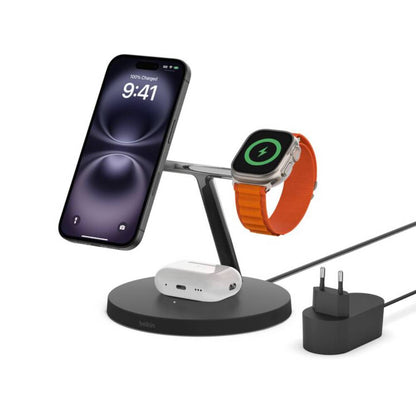 Base de carga BOOST↑CHARGE PRO Magsafe 3 en 1 de 15W negro | Belkin