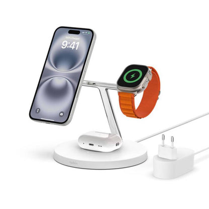 Base de carga BOOST↑CHARGE PRO Magsafe 3 en 1 de 15W blanco | Belkin