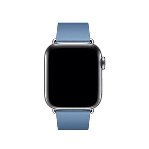 Apple Correa de Cuero con Hebilla moderna Plata para Apple Watch Series 4 40mm Azul