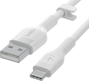 BELKIN Boostcharge Flex Cable USB-A a USB-C de silicona 1m - Blanco