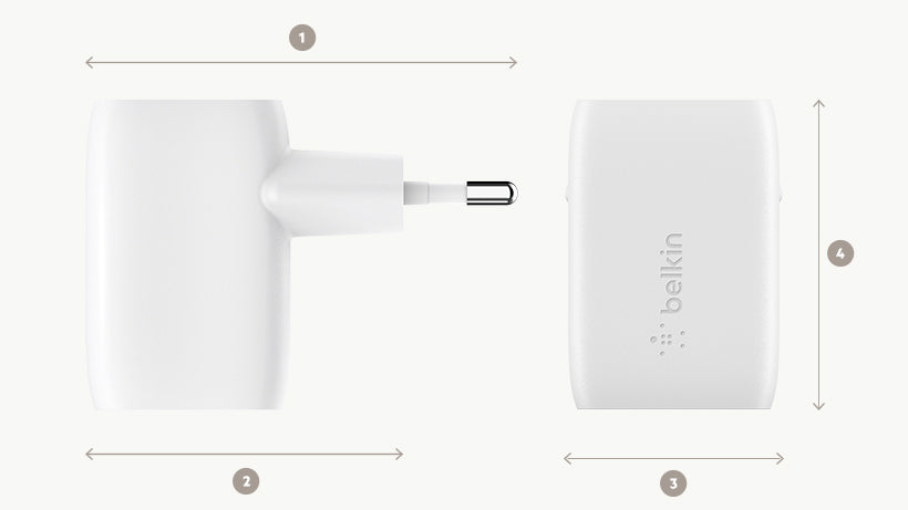 Adaptador 60W USB-C con carga rápida de Belkin - Macnificos