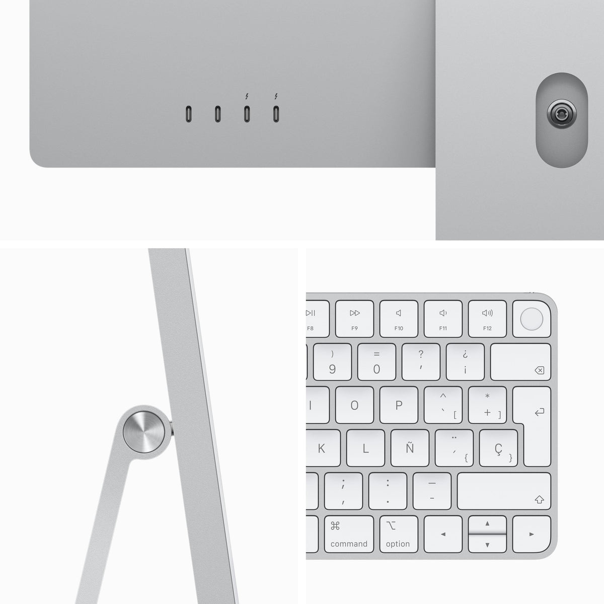 iMac con pantalla Retina 4,5K 24 pulgadas Chip M3 de 8 núcleos y GPU de 10 núcleos, 8 GB, 512 GB SSD, Magic Keyboard con Touch ID, Sin Ethernet  - Plata - Macnificos