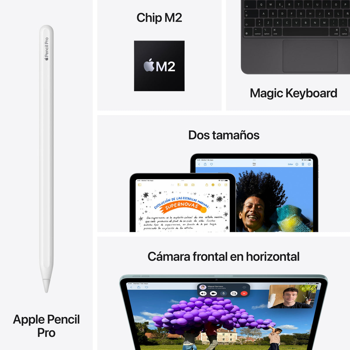 iPad Air de 13 pulgadas Wi-Fi + Cellular 256 GB - Blanco estrella (M2) - Macnificos