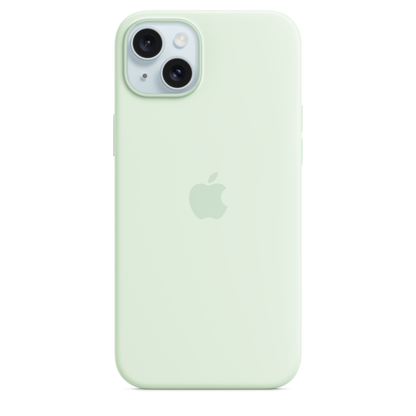 Funda de silicona con MagSafe para el iPhone 15 Plus - Menta suave - Macnificos