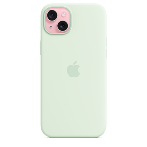 Funda de silicona con MagSafe para el iPhone 15 Plus - Menta suave - Macnificos