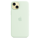 Funda de silicona con MagSafe para el iPhone 15 Plus - Menta suave - Macnificos
