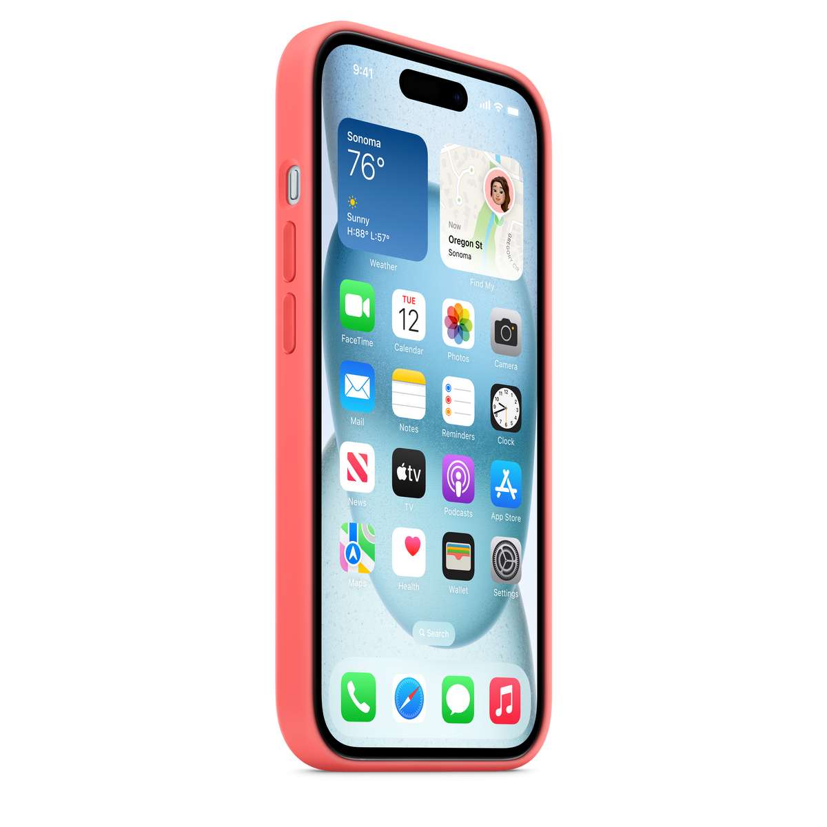 Funda de silicona con MagSafe para el iPhone 15 - Guayaba - Macnificos