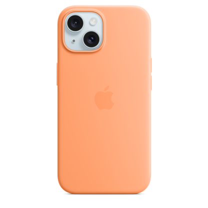 Funda de silicona con MagSafe para el iPhone 15 - Naranja sorbete - Macnificos